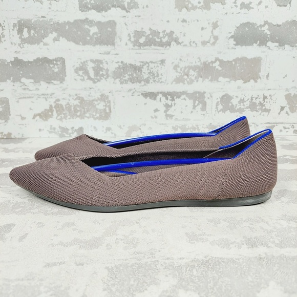 Rothy's Shoes - NEW Rothy's The Flat Tan Knit Pointy Toe Slip On Loafers H825